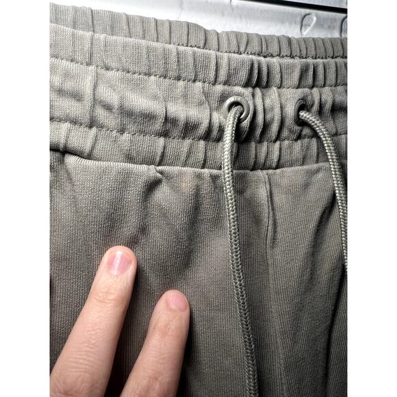 Nike army green cropped jersey sweatpants womens small lounge‎ athleisure casual - Picture 2 of 7